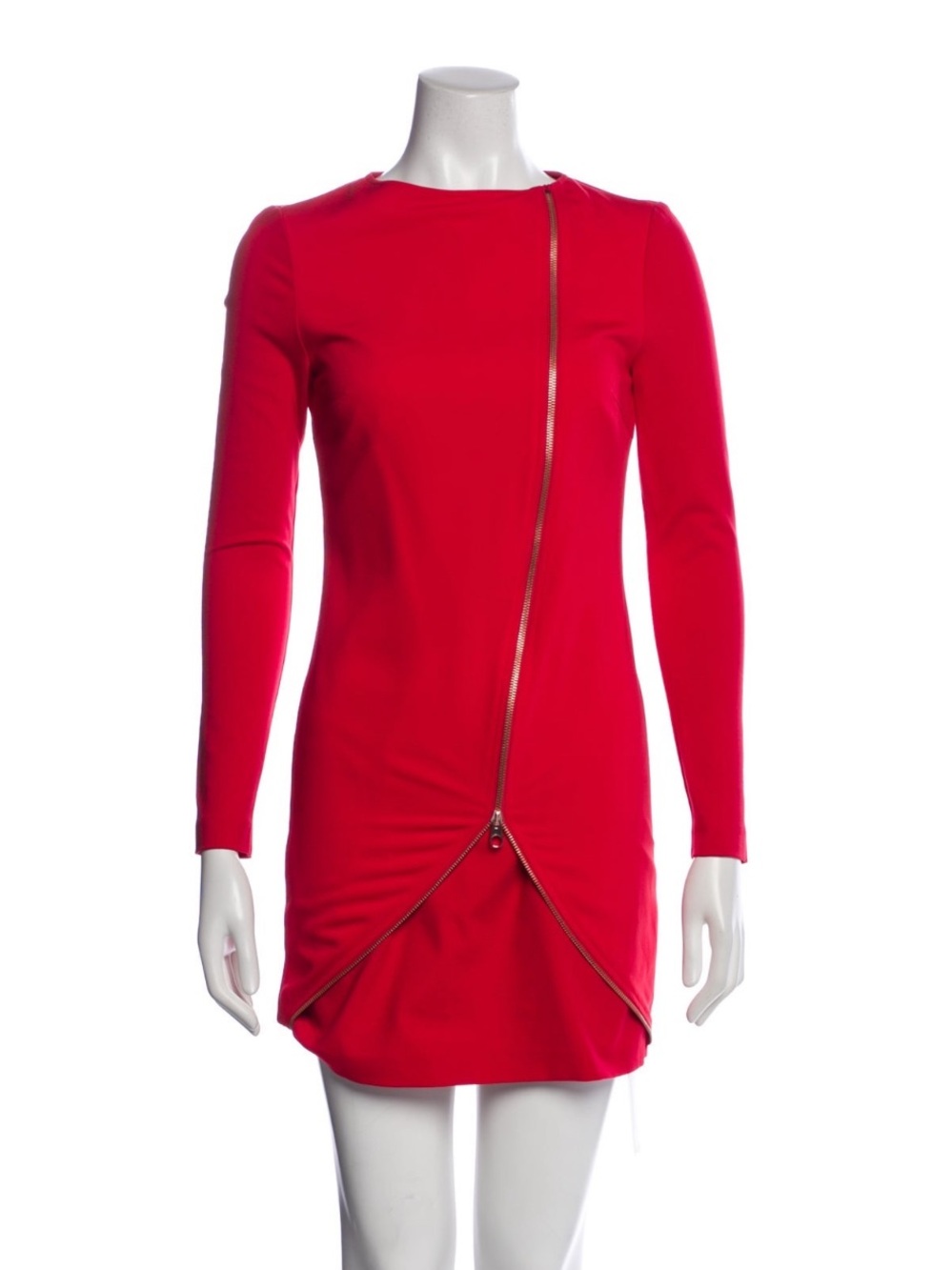 Ted Baker Vibrant Long-Sleeve Zip-Front Mini Dress Ted Size 4 (Dress Size 10)